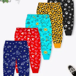 YK X Trampoline Kids Pack Of 5 Printed Joggers-image-24