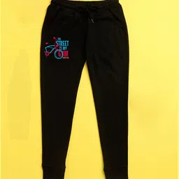 NUSYL Kids Black Printed Joggers-image-75