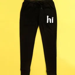 NUSYL Kids Black Typography Printed Joggers-image-74
