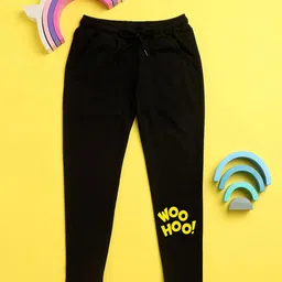 NUSYL Kids Black Printed Joggers-image-71