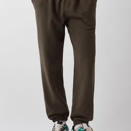 Bewakoof Heavy Duty 1.0 Men's Chocolate Brown Textured Joggers-image-66