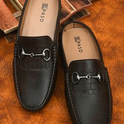 El Paso Men Brown Textured Loafers-37