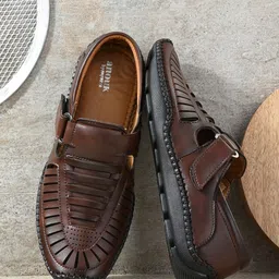 Anouk Men Brown Synthetic Leather Fisherman Sandals-image-25