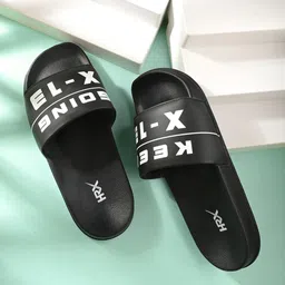 HRX by Hrithik Roshan Men Black & White Printed Sliders-picture-54