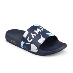 Campus Men Navy Blue & White Printed Sliders-picture-5