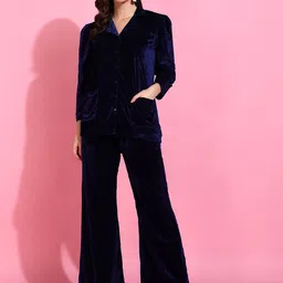 Rudraaksha Creations Velvet Shirt With Trousers-image-54