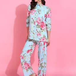 Rudraaksha Creations Printed Collar Shirt With Trousers Co-Ords-picture-16