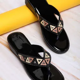FABBMATE Embellished Open Toe Wedge Pumps-50