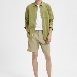 SELECTED Men Mid-Rise Cotton Chinos Shorts-image-66