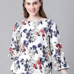 Oxolloxo Floral Printed Bell Sleeve Top-picture-41