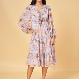 Honey by Pantaloons Floral Printed Puff Sleeves Tiered Fit & flare Dress-image-56