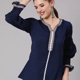Jaipur Kurti Women Lace Embellished Wide-Leg Co-Ords Set-picture-28