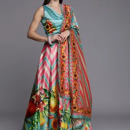 Kaizen TEXO FAB Printed Semi-Stitched Lehenga & Unstitched Blouse With Dupatta-image-58