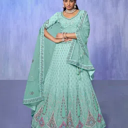Fusionic Embroidered Thread Work Semi-Stitched Lehenga Choli With Dupatta-picture-25