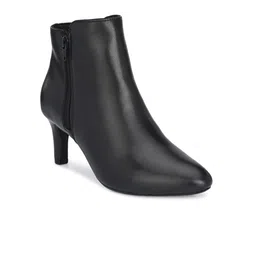 Delize Black Solid Heeled Boots-picture-45