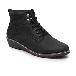 VALIOSAA Women Black Wedge Heeled Boots-48