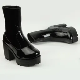 Killer Women High-Top Blocked Heel Boots-image-66