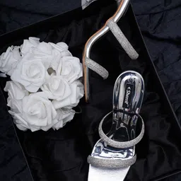 Sherrif Shoes Silver-Toned Party Kitten Heeled Sandals-17