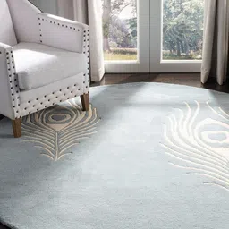 Safiya Carpet Blue Ethnic Motifs No Shredding Woollen Carpets-image-40
