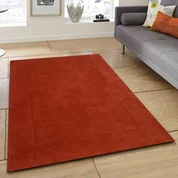 Safiya Carpet Orange Solid Woollen Carpets-31