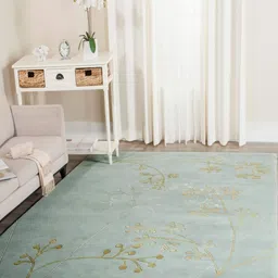 Safiya Carpet Green Floral Woollen Carpets-image-40