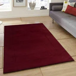 Safiya Carpet Red Solid Hand-Tufted Woollen Carpets-picture-2