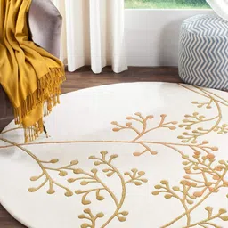 Safiya Carpet Grey Ethnic Motifs Hand-Tufted Woollen Carpets-image-34