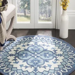 Safiya Carpet Grey Ethnic Motifs Hand-Tufted Woollen Carpets-image-50