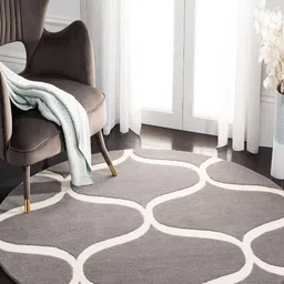 Safiya Carpet Grey Ethnic Motifs Hand-Tufted Woollen Carpets-image-20