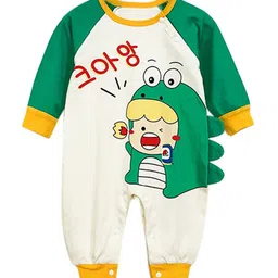 StyleCast Green Infants Boys Printed Pure Cotton Rompers-27