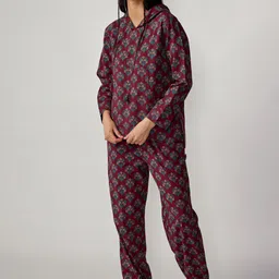 JISORA Women Printed Pure Organic Cotton Sweatshirt With Jogger Co-Ords-image-10
