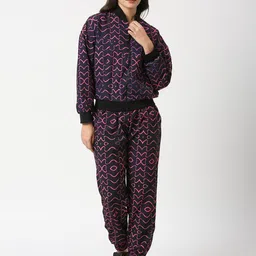 ANWAIND Printed Stand Collar Jacket With Jogger-picture-1