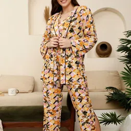 Slumber Jill Printed Top With Trousers & Jacket-picture-25