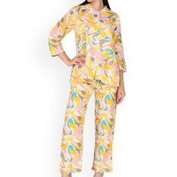 BAESD Abstract Printed Pure Cotton Shirt With Palazzos-picture-58