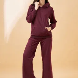 DressBerry Burgundy Hooded Sweatshirt With Trousers-picture-29