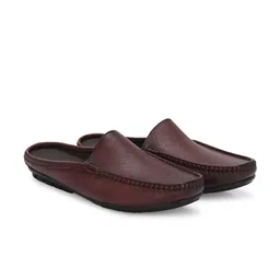 Egoss Men Round Toe Lightweight Leather Mule Sneakers-image-35