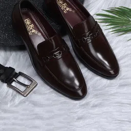 HikBi Men Round Toe Lightweight Leather Loafers-picture-11