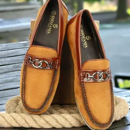 SHOZANIA Men Buckled Suede Leather Horsebit Loafers-21