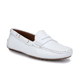 ROSSO BRUNELLO Women Textured Leather Penny Driving Shoes-23