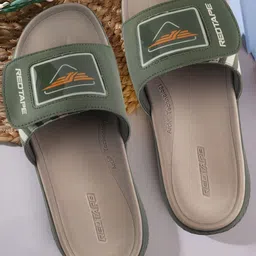 Red Tape Men Printed Sliders-16