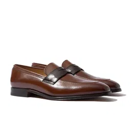Rapawalk Tan & Brown Handcrafted Standard Width Leather Slipons-image-97