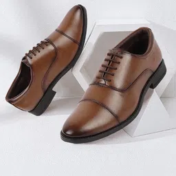 FAUSTO Men Textured Formal Oxfords-image-95