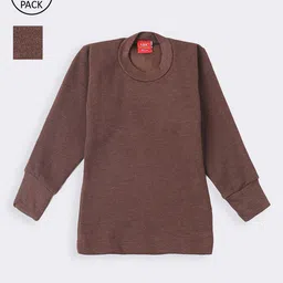 Lux Cottswool Boys Pack Of 2 Brown Solid Thermal Tops-image-76
