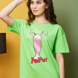 Globus Green Graphic Printed Boxy Pure Cotton T-shirt-image-29