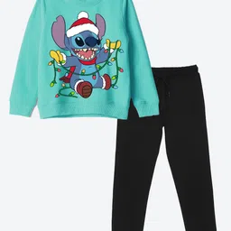 YK Boys Disney Printed Round Neck Long Sleeves Sweatshirt With Jogger-image-19