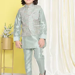 Aj DEZInES Boys Kurta with Trousers & Waistcoat-25