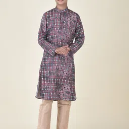 TABARD Boys Maroon Ethnic Motifs Printed Pure Cotton Kurta with Churidar-picture-52