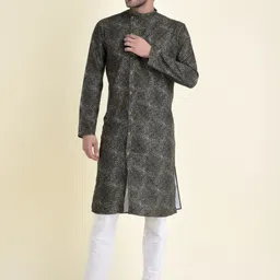 TABARD Men Green Cotton Kurta with Churidar-image-56