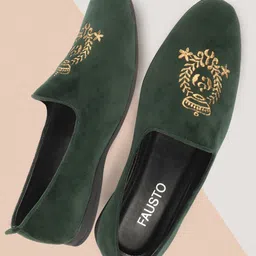 FAUSTO Men Embroidery Round Toe Lightweight Velvet Loafers-picture-46