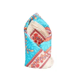 Tossido Men Turquoise-Blue & Orange Printed Pocket Square-image-52